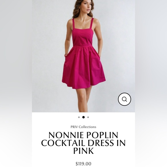 Priv Dresses & Skirts - NEW PRIV NONNIE POPLIN COCKTAIL DRESS IN PINK SZ XL